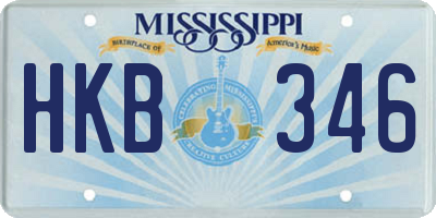 MS license plate HKB346