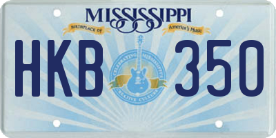 MS license plate HKB350