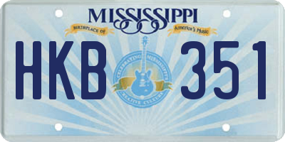 MS license plate HKB351