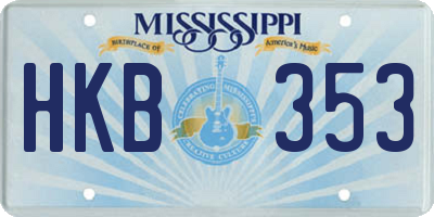 MS license plate HKB353