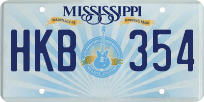 MS license plate HKB354