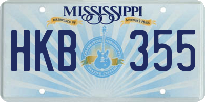 MS license plate HKB355