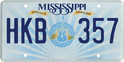 MS license plate HKB357
