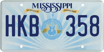 MS license plate HKB358