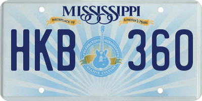MS license plate HKB360