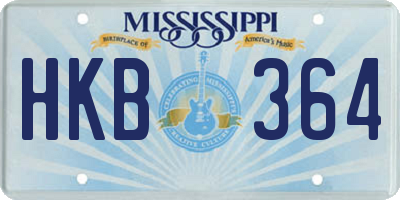 MS license plate HKB364