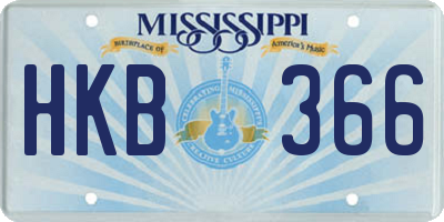 MS license plate HKB366