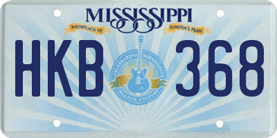 MS license plate HKB368
