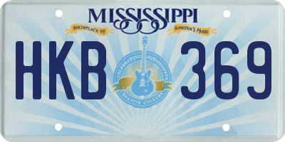 MS license plate HKB369