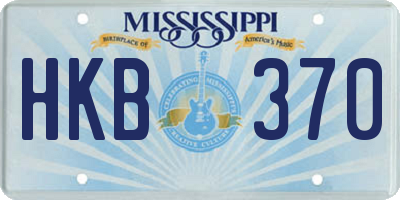 MS license plate HKB370
