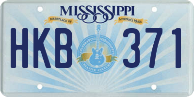 MS license plate HKB371