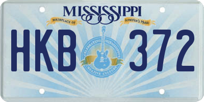 MS license plate HKB372