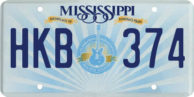 MS license plate HKB374