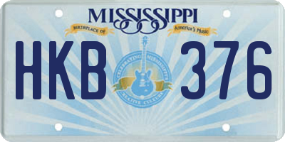 MS license plate HKB376