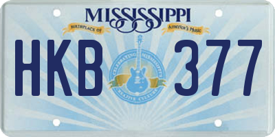 MS license plate HKB377