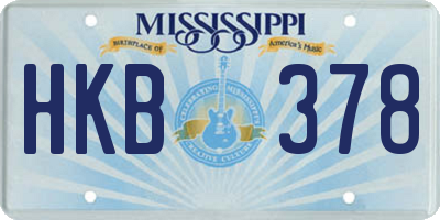 MS license plate HKB378