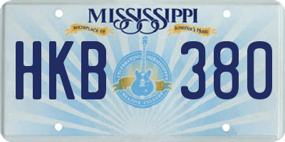 MS license plate HKB380