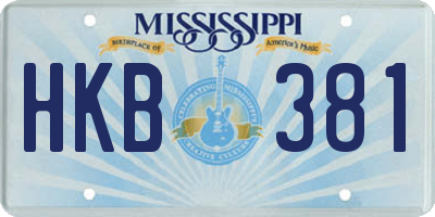 MS license plate HKB381