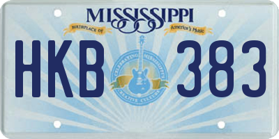 MS license plate HKB383