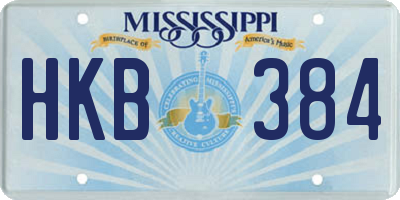 MS license plate HKB384