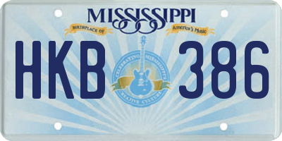 MS license plate HKB386