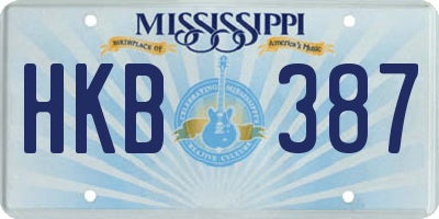 MS license plate HKB387