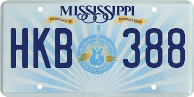 MS license plate HKB388