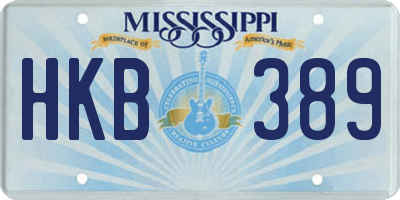 MS license plate HKB389