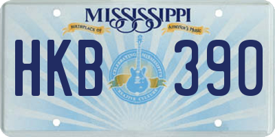 MS license plate HKB390