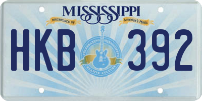 MS license plate HKB392