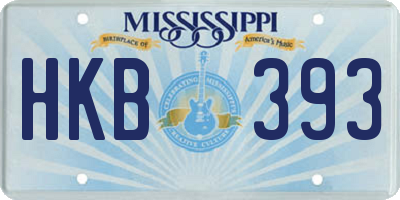 MS license plate HKB393