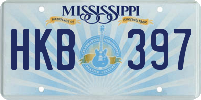 MS license plate HKB397