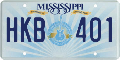 MS license plate HKB401