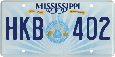 MS license plate HKB402
