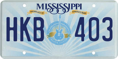 MS license plate HKB403