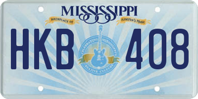 MS license plate HKB408