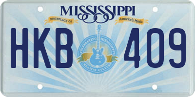 MS license plate HKB409