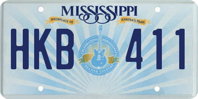 MS license plate HKB411