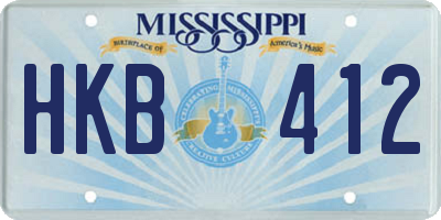 MS license plate HKB412