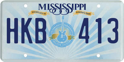 MS license plate HKB413