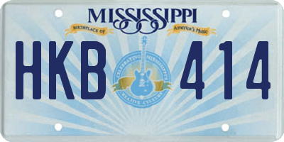 MS license plate HKB414