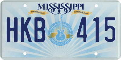 MS license plate HKB415