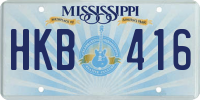 MS license plate HKB416