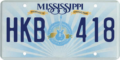 MS license plate HKB418