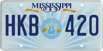 MS license plate HKB420