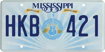 MS license plate HKB421