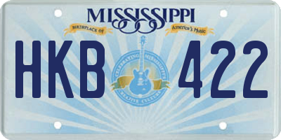 MS license plate HKB422