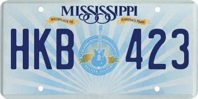 MS license plate HKB423