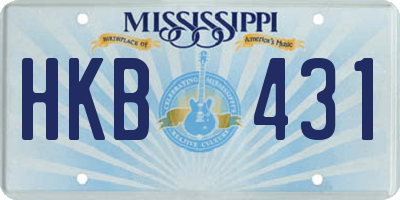 MS license plate HKB431