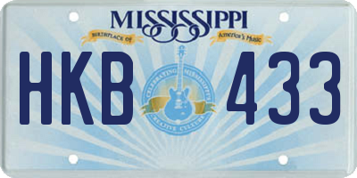 MS license plate HKB433